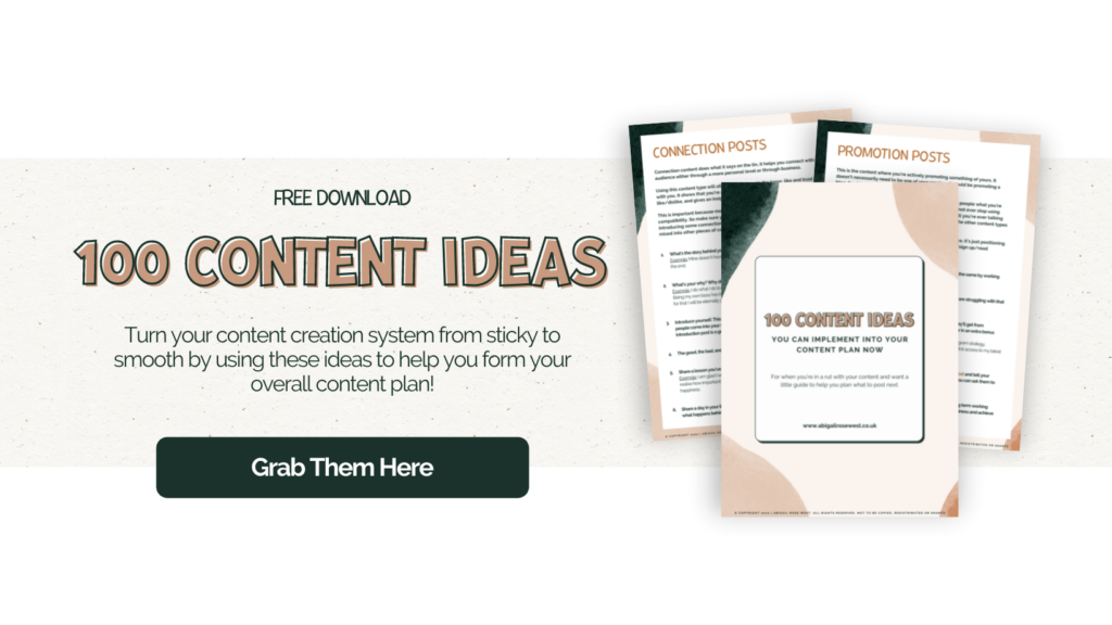 Content Ideas | Abigail Rose West